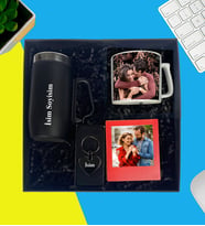 Kişiye Özel Premium Kutu Kulplu Termos Bardak Metal Anahtarlık Çay Ve Nescafe Fincanı Ahşap Kırmızı Fotoğraflı Masaüstü Çerçeve