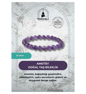 Ametist 8mm Doğal Taş Bileklik