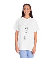 Erkek Ve Dişi Aslan Kombinli Oversize T-shirt (Beyaz)