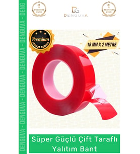#YalıtımBant Çift Taraflı Nano Teknoloji VHB Güçlü İzsiz Yıkanabilir Jel 2mt Silikon Şeffaf Bant