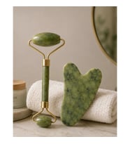 2 Parça Yeşim Taşı Yüz Masaj Seti – Jade Roller ve Gua Sha