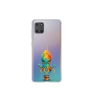 Samsung Galaxy A81 ile uyumlu Splash ahtapot tasarımlı şeffaf silikon kılıf