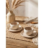 Perotti Roma Beige 4 Parça 2 Kişilik Porselen Kahve Fincanı Takımı 120 ml