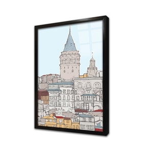 Galata Çerçeveli Cam Tablo