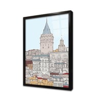 Galata Çerçeveli Cam Tablo