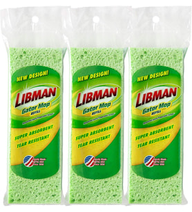 Libman Paspas, dolum paketi, 3 adet Gator Mop yedek doldurucu, selüloz, yeşil, 20 cm sünger, 3