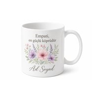 Sosyal Hizmet Uzmanına Empati Temalı Çiçekli Hediye Kupa Bardak