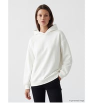 LCW Modest Beyaz Kapüşonlu Kadın Sweatshirt Tunik