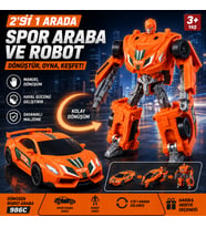 Dönüşen Robot Araba 2'si 1 Arada Spor Araba ve Robot Oyuncak Manuel Dönüşüm