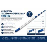 Alüminyum Teleskop Uzatmalı Sap 9 Metre