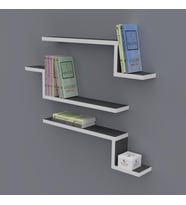 Kenzlife kitaplık mediha 015*060*20*3 gri duvar rafı