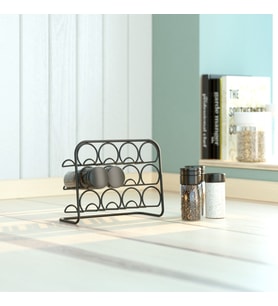TEKNOTEL  METAL 12'LÜ TUZLUK BAHARATLIK ORGANİZER STAND MAT SİYAH MG027