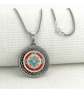 Oğuz Kağan Mührü 925 Ayar Gümüş Türk Boyları Simgeli Kolye