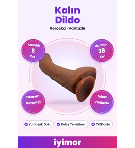 28 Cm Süper Realistik Kalın Vantuzlu Dildo – iyimor