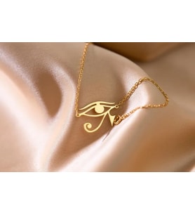 Kişiye Özel 925 Ayar Gümüş Horus'un Gözü Sembol Bileklik (Gold)