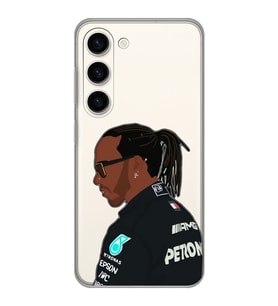 Samsung Galaxy S23 Uyumlu Lewis Hamilton Desenli Şeffaf Telefon Kılıfı