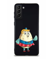 Samsung Galaxy S21 Plus Soft Premier Kapak Bayan Puff Tasarımlı Silikon Kılıf - Siyah (Şeffaf)