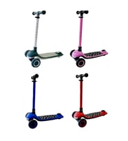Scooter Pilli Müzikli Renkli Işıklı - 3 Tekerlekli Güvenli Denge Sistemli Çocuk Scooterı