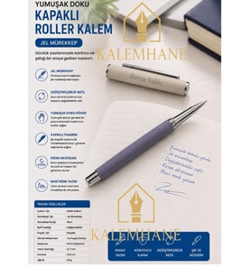 Kişiye Özel Mat Pastel Renk Ahşap Kutulu Roller Kalem ( Mor )