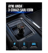 Mey İthalat® 12V 24V Uyumlu 60W Araç İçi Şarj Adaptörü Çoklu Hızlı Şarj Cihazı