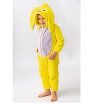 Bebesev Peluş Unisex Fermuarlı Kışlık Çocuk Uyku Tulumu Çocuk Tulumu Çocuk Kostümü (Sarı)