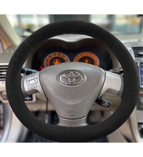Toyota Corolla Fielder Direksiyon Kılıfı Alcantara Süet Monza Black Serisi Siyah 2004-2006
