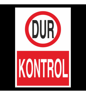 Dur Kontrol Uyarı Levhası 60x90cm (Karışık)