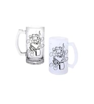 Ghostbastır Design Keş Kurbağa Kulplu Bira Bardağı Buzlu veya Şeffaf Seçenekli 0138