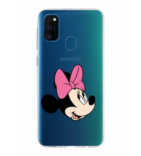 Samsung Galaxy M30s Kapak Minnie Mouse Tasarımlı Şeffaf Silikon Kılıf