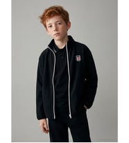 LCW Kids Siyah Dik Yaka Beşiktaş Nakışlı Polar Erkek Çocuk Hırka