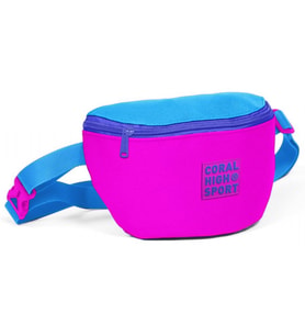 Coral High Sport Pembe-Mavi İki Bölmeli Bel Çantası