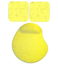 Oval Sarı Kum Desen Bilek Destekli Mouse Pad + 2 Adet Kupa Fincan Bardak Altlığı Altlık Set