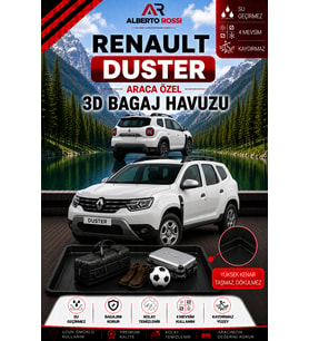 Renault Duster 4X2 Hybrit Ust 2024 - 2026 Araca Özel 3D Bagaj Havuzu