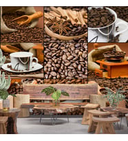 Kahve Çekirdeği Cafe Duvar Kağıdı Baskı