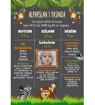 Safari Hayvanları Temalı Yaş Panosu