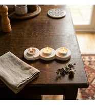 Dekoratif 3'lü Tealight Mumluk El Yapımı Mum Standı Masa Üstü Ev Dekorasyon Aksesuarı Modern Minimalist Mumluk
