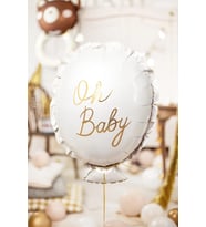 Oh Baby Gold Yazılı Folyo Balon 7241 Baby Shower Bebek Doğum Parti Balonu