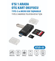 Çok Fonksiyonlu 6 in 1 OTG Kart Okuyucu – Telefon -Tablet PC Uyumlu