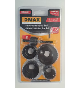 DMAX 6 PARÇA BUAT AÇMA SETİ - PANÇ - DMX4127 - ( 38-54mm, 3/8 Hex ve Anahtar )