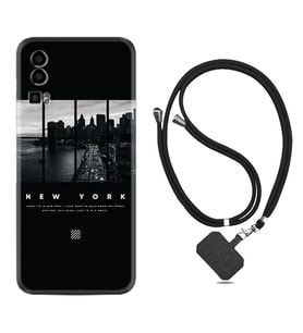 General Mobile Gm 23 Kılıf Silikon Boyun Askılı İpli Desenli Silikon New York 1612