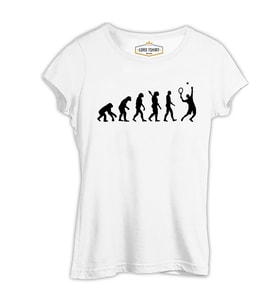 Tenis Player Evolution Beyaz Kadın Tshirt