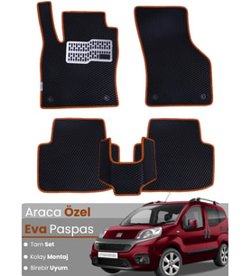 FİAT FİORİNO KOLTUKLU (2007-2021) Uyumlu EVA Paspas Tam Set–Araca Özel,Su Geçirmez