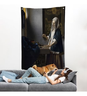 Johannes Vermeer - Teraziyi Tutan Kadın Duvar Örtüsü - A Woman Holding a Balance-7500