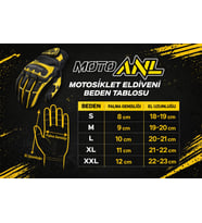Motosiklet Eldiveni Deri Siyah-Gri Full Korumalı Motorcu Eldiveni