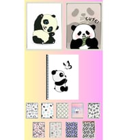 Panda Poster A3 ,2 adet defter A4 1adet , fotokart 9 adet
