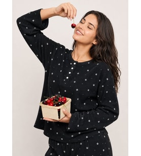 Kadın 8905-7 Waffle Pijama Takımı