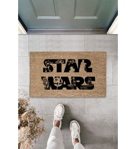 Dormot Modern Dijital Baskı - Kahverengi Star Wars Paspas- 45x70cm Kapı Önü Paspası (Bej)