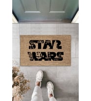 Dormot Modern Dijital Baskı - Kahverengi Star Wars Paspas- 45x70cm Kapı Önü Paspası (Bej)