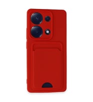 Xiaomi Redmi Note 13 Pro 4g Kılıf Kelvin Kartvizitli Silikon - Kırmızı
