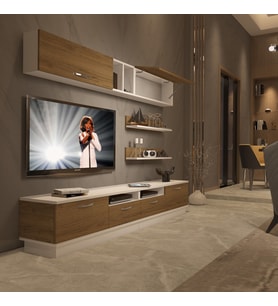 Decoraktiv Trendstyle 5220 Mdf Tv Ünitesi Tv Sehpası - Beyaz Pera (Beyaz - Pera)